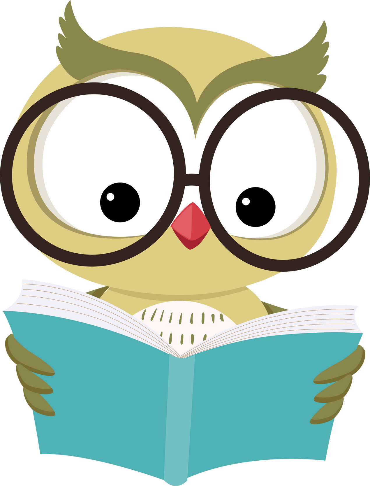Owl Mascot Reading Book