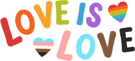 Handdrawn Organic Love is Love